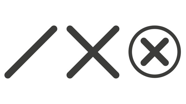 Minimalist Set of Geometric Line and Cross Symbols