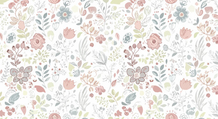 Scandinavian style hand drawn flower vector design © Lola