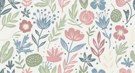 Scandinavian style seamless small flower design background © Lola