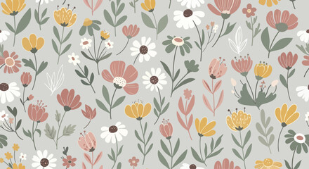 Scandinavian style small flower hand drawn design © Lola