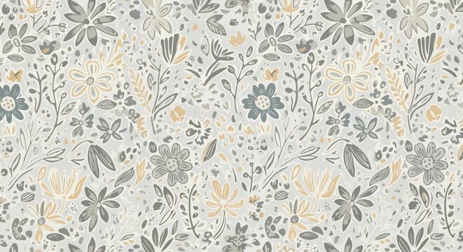 Scandinavian style vintage floral design background pattern