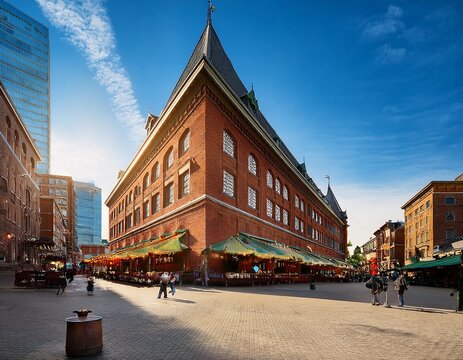 historical landmark bonsecours market in old montreal quebec canada