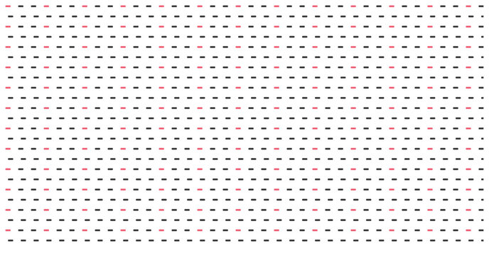 Abstract background with rows of black and red dashed lines, creating a rhythmic and decorative pattern.