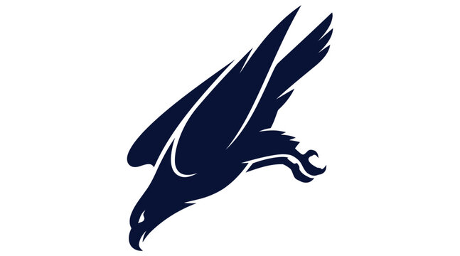 Eagle diving in steep high speed attack silhouette icon