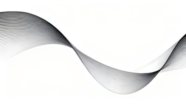Abstract wave pattern with flowing lines and gradient shading on a white background