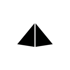 Fototapeta premium minimalist black geometric triangle split design on white background