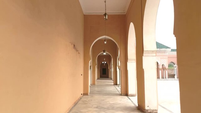 Cinematic establishing shot of the iconic Moorish style mosque in Kapurthala Punjab