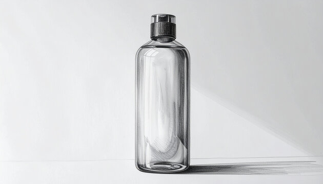 Transparent bottle isolated