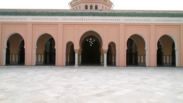 Wide establishing aerial drone shot of the historic Moorish Mosque in Kapurthala Punjab India.