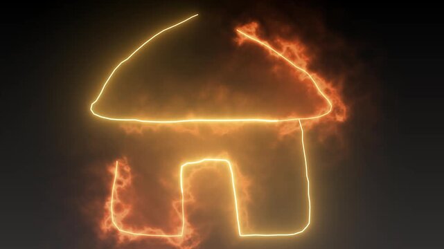 Hut fire icon background