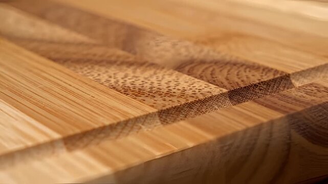 Closeup Macro Shot of a Wooden Cutting Board Texture.