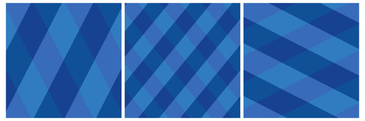 Blue argyle plaid pattern square backgrounds set vector. Classic geometric diamond check textures for Father's Day greeting cards,poster, social media post layout, quiz backdrop, square banner design © zmiter
