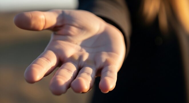 Open hand reaching forward