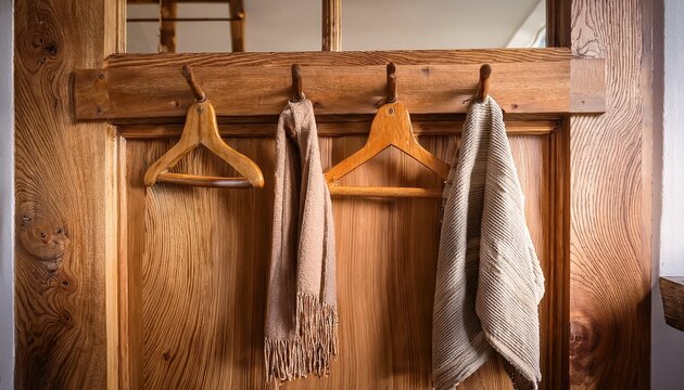 oak rustic entryway hanger design for farmhouse organization and warm wooden home decor styling