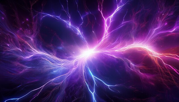 radiant violet electrical spark foreground abstract energy burst sci fi lighting effect high detail wallpaper