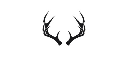 Obraz premium A pair of deer antlers silhouette.