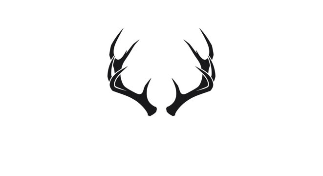 A pair of deer antlers silhouette.