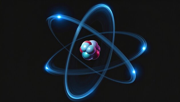 Glowing atomic structure illustration