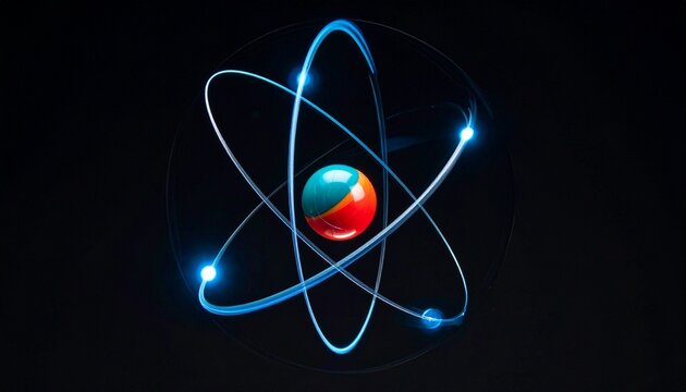 Glowing atomic structure illustration