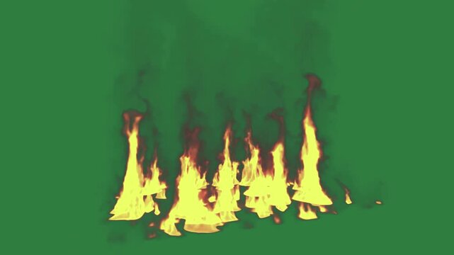 Pile of gold coins and yellow flames on it group people standing around fire  expression motion figure layers depth cartoonish frame
