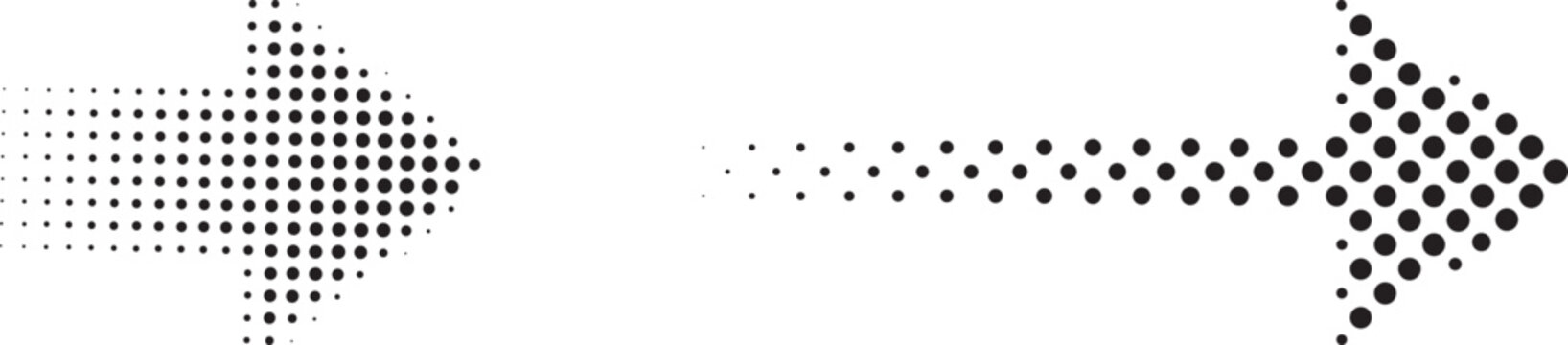 Abstract geometric dot pattern with directional arrow design on transparent background