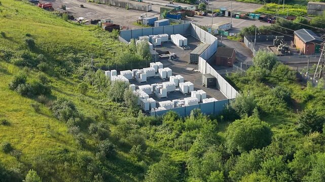 Close View of BESS Battery Energy Storage System for Grid Stability.