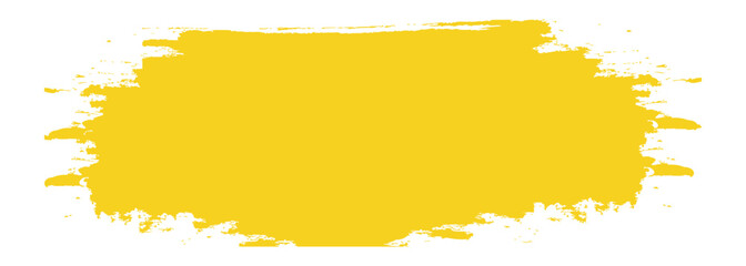 Brush Stroke Banner Shape in Bright Yellow with Rough Paint Texture for Graphic Design Backgrounds Featuring Grunge, Watercolor Effect, Smear With © MdSadikul