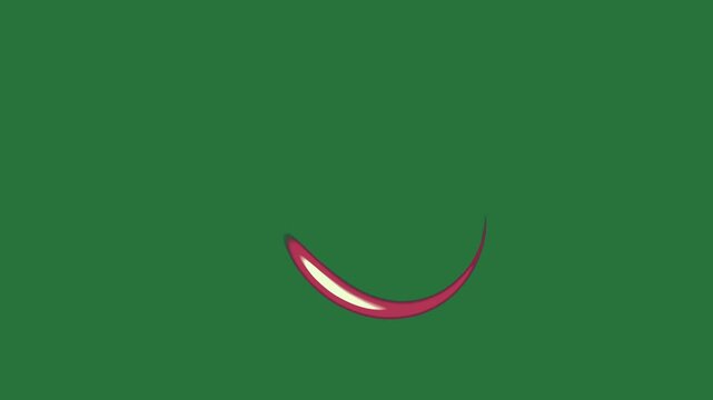 Red arrow stripes border the letter c on it logo circle wave isolated on green screen background