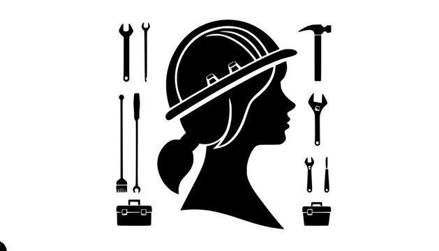 vector illustration of a woman with a broom