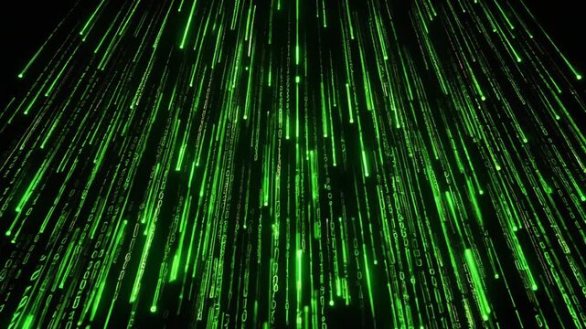 グリーンデータストリームが流れる背景