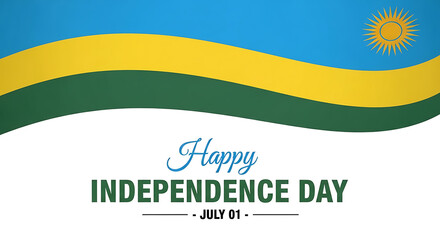 Fototapeta premium Happy independence day banner with ghana flag colors
