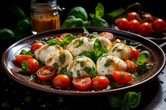 Caprese salad ingredients in various styles