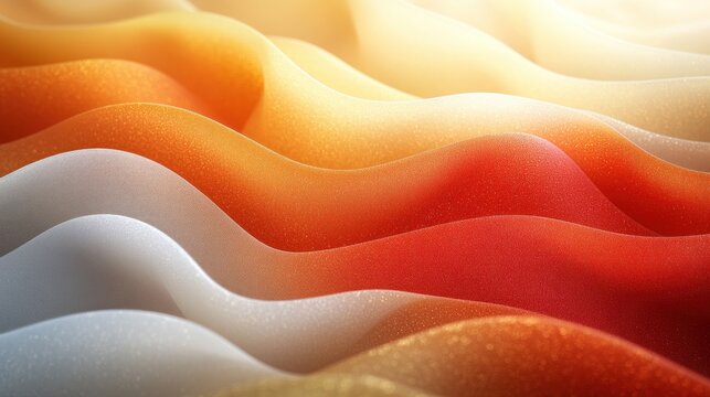 Warm hued fabric ripples gently in soft light creating a dreamlike scene