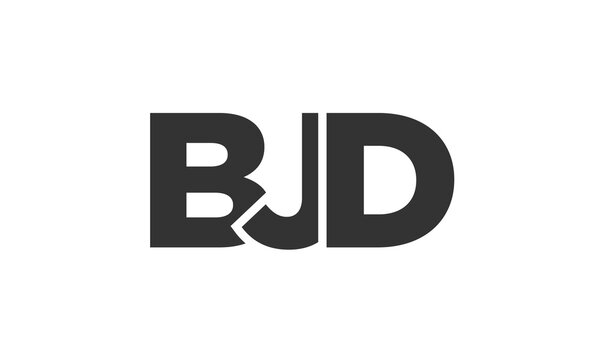 BJD logo design template with strong and modern bold text. Initial based vector logotype featuring simple and minimal typography. Trendy company identity.