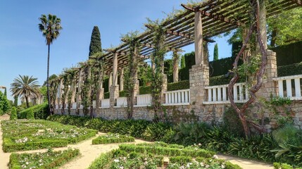 Obraz premium parcs et jardins de Monjuic à Barcelone