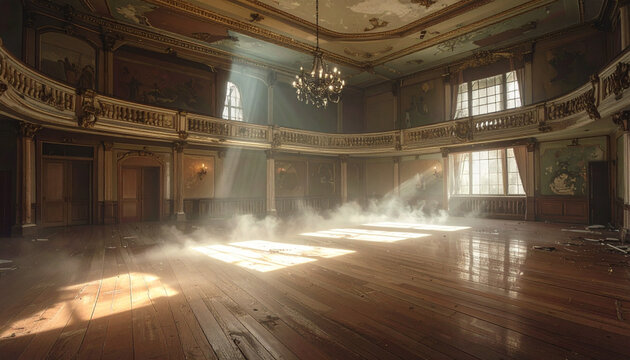 Abandoned ballroom architecture interior