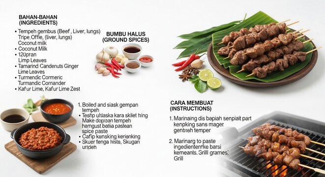 Indonesian skewered meat recipe ingredients and preparation