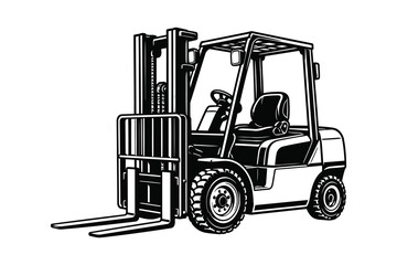 Side view of a forklift truck lifting pallet © Md. Alamin Mia
