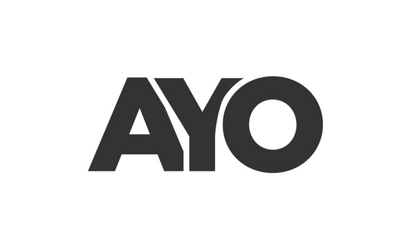 AYO logo design template with strong and modern bold text. Initial based vector logotype featuring simple and minimal typography. Trendy company identity.