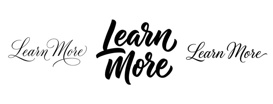 A call to action with Learn More text on transparent background