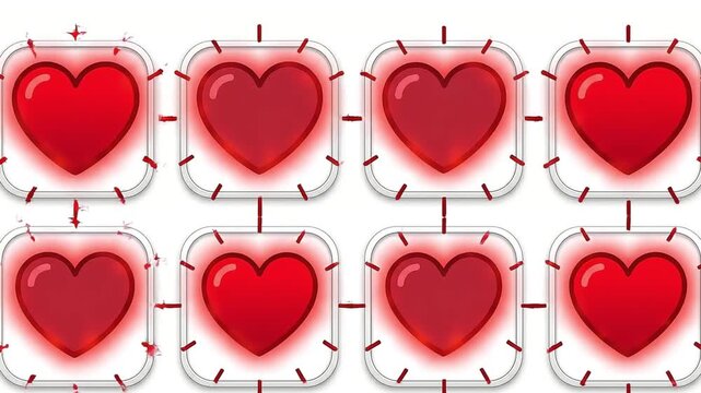 A heart icon beating with a rhythmic 'thump-thump' scale animation Videos