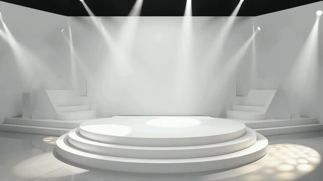 A pristine white cyclorama stage with a seamless white floor