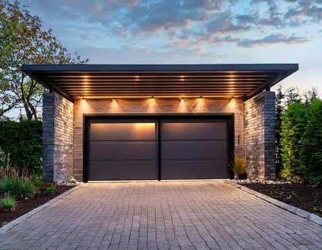 moderne eingangsuberdachung mit integrierter led beleuchtung fur einen einladenden hauseingang