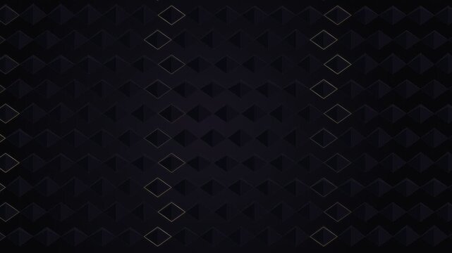 Abstract dark geometric background with glowing gold diamond outlines