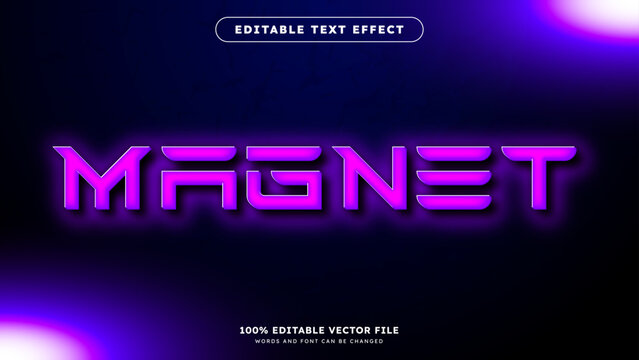 Futuristic Text Effect editable font modern Purple style
