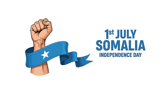 Somali independence day fist with flag