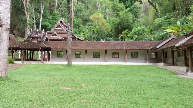 Wat Pha Lat, an ancient and serene temple hidden in the lush forest on the way up to Doi Suthep, Chiang Mai, Thailand. This historic site dates back over 600 years.