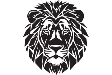 Obraz premium Black lion head illustration