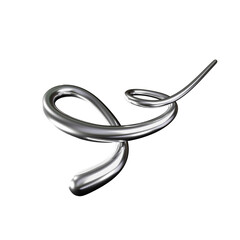 Naklejka premium 3d icon chrome ornament scribble