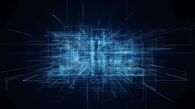 テクノロジーワイヤーフレーム構築エフェクト